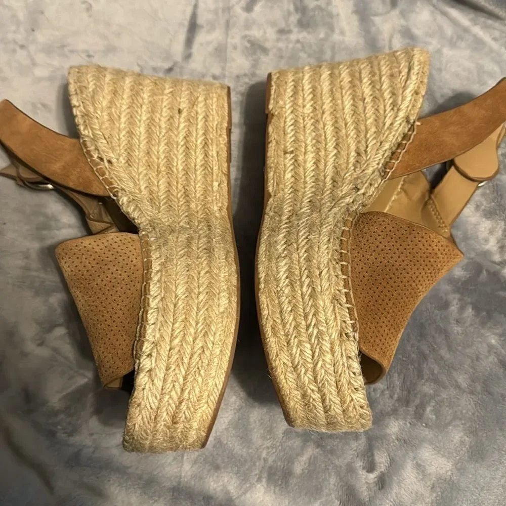 Marc Fisher Mlandela Suede and Raffia Platforms
